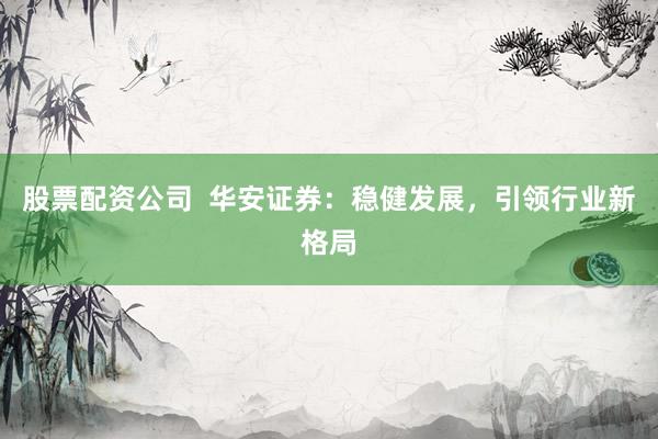 股票配资公司  华安证券：稳健发展，引领行业新格局