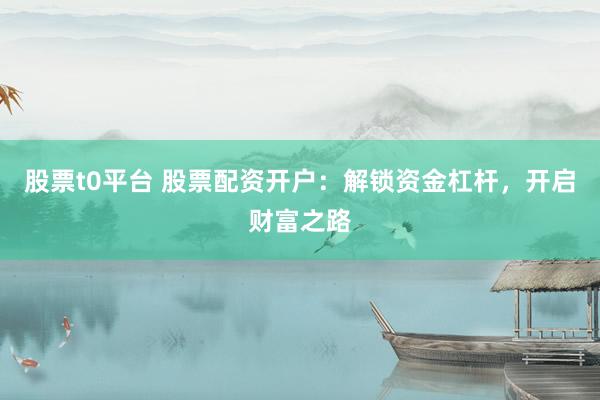 股票t0平台 股票配资开户：解锁资金杠杆，开启财富之路