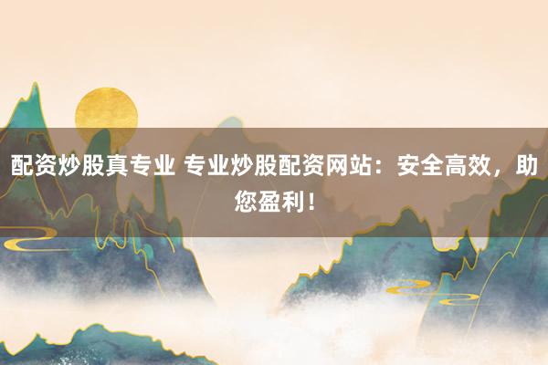 配资炒股真专业 专业炒股配资网站：安全高效，助您盈利！