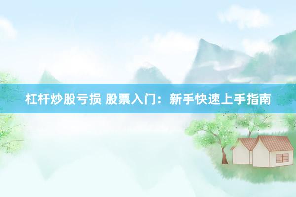 杠杆炒股亏损 股票入门：新手快速上手指南