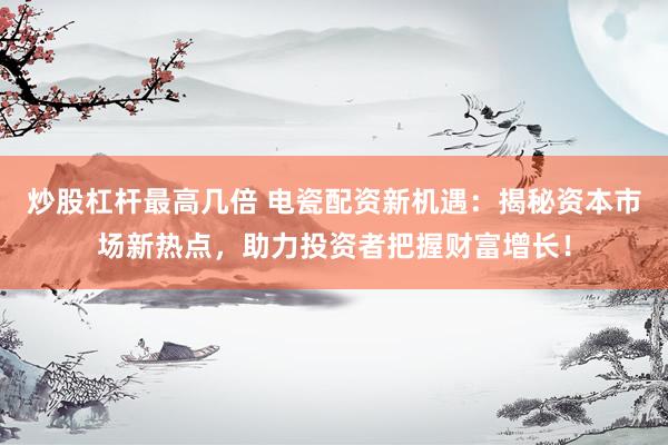 炒股杠杆最高几倍 电瓷配资新机遇：揭秘资本市场新热点，助力投资者把握财富增长！