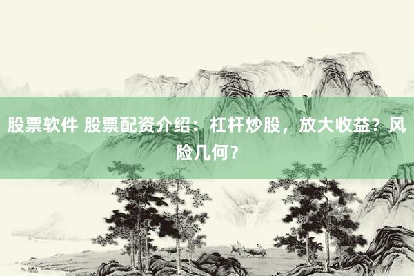 股票软件 股票配资介绍：杠杆炒股，放大收益？风险几何？