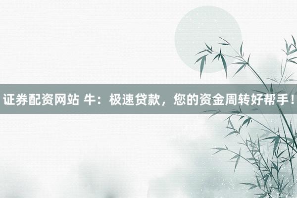 证券配资网站 牛：极速贷款，您的资金周转好帮手！