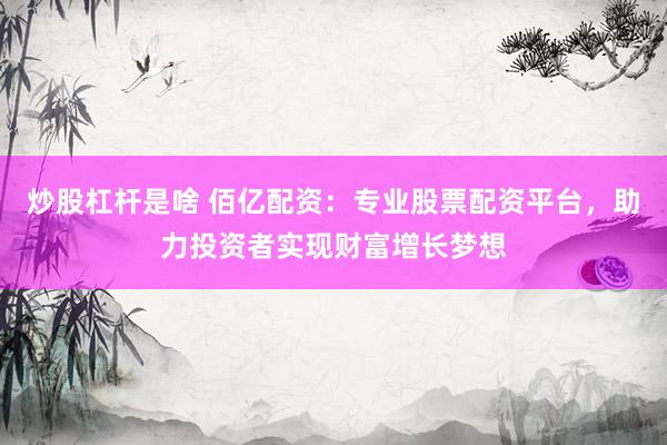 炒股杠杆是啥 佰亿配资：专业股票配资平台，助力投资者实现财富增长梦想