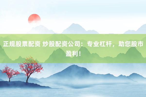 正规股票配资 炒股配资公司：专业杠杆，助您股市盈利！