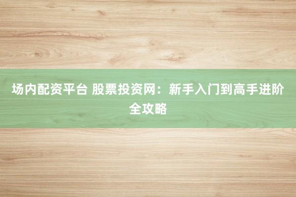 场内配资平台 股票投资网：新手入门到高手进阶全攻略