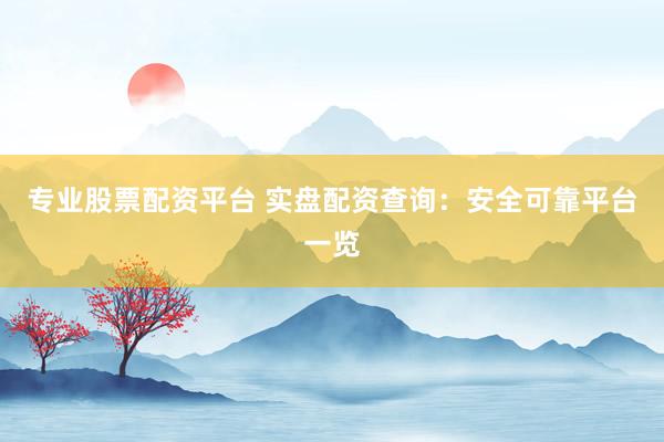 专业股票配资平台 实盘配资查询：安全可靠平台一览