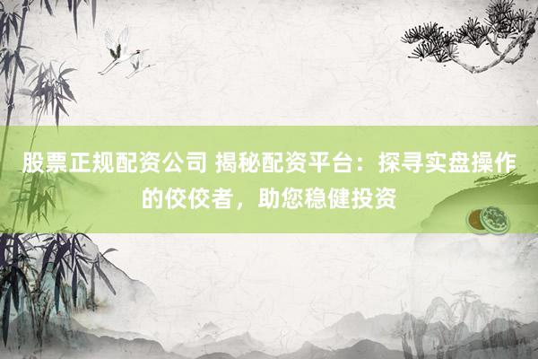 股票正规配资公司 揭秘配资平台：探寻实盘操作的佼佼者，助您稳健投资
