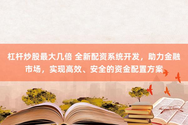 杠杆炒股最大几倍 全新配资系统开发,助力金融市场,实现高效、安全的资金配置方案