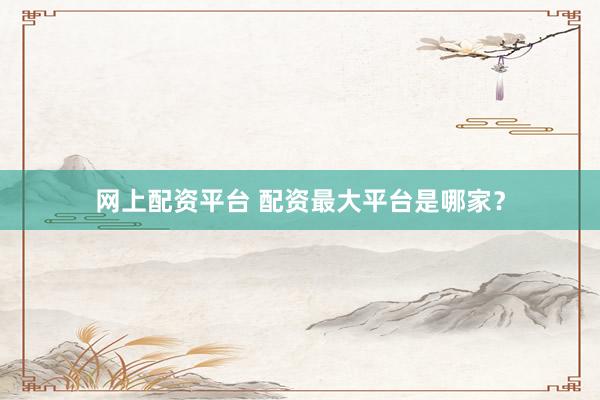 网上配资平台 配资最大平台是哪家？