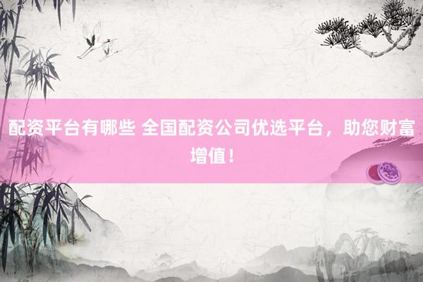 配资平台有哪些 全国配资公司优选平台，助您财富增值！