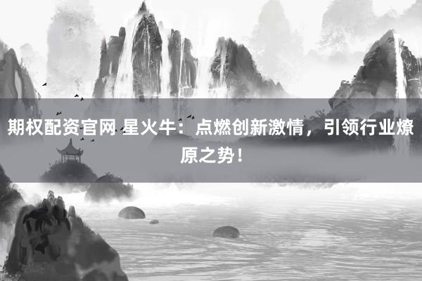 期权配资官网 星火牛：点燃创新激情，引领行业燎原之势！