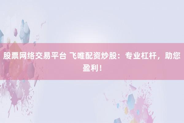 股票网络交易平台 飞唯配资炒股：专业杠杆，助您盈利！